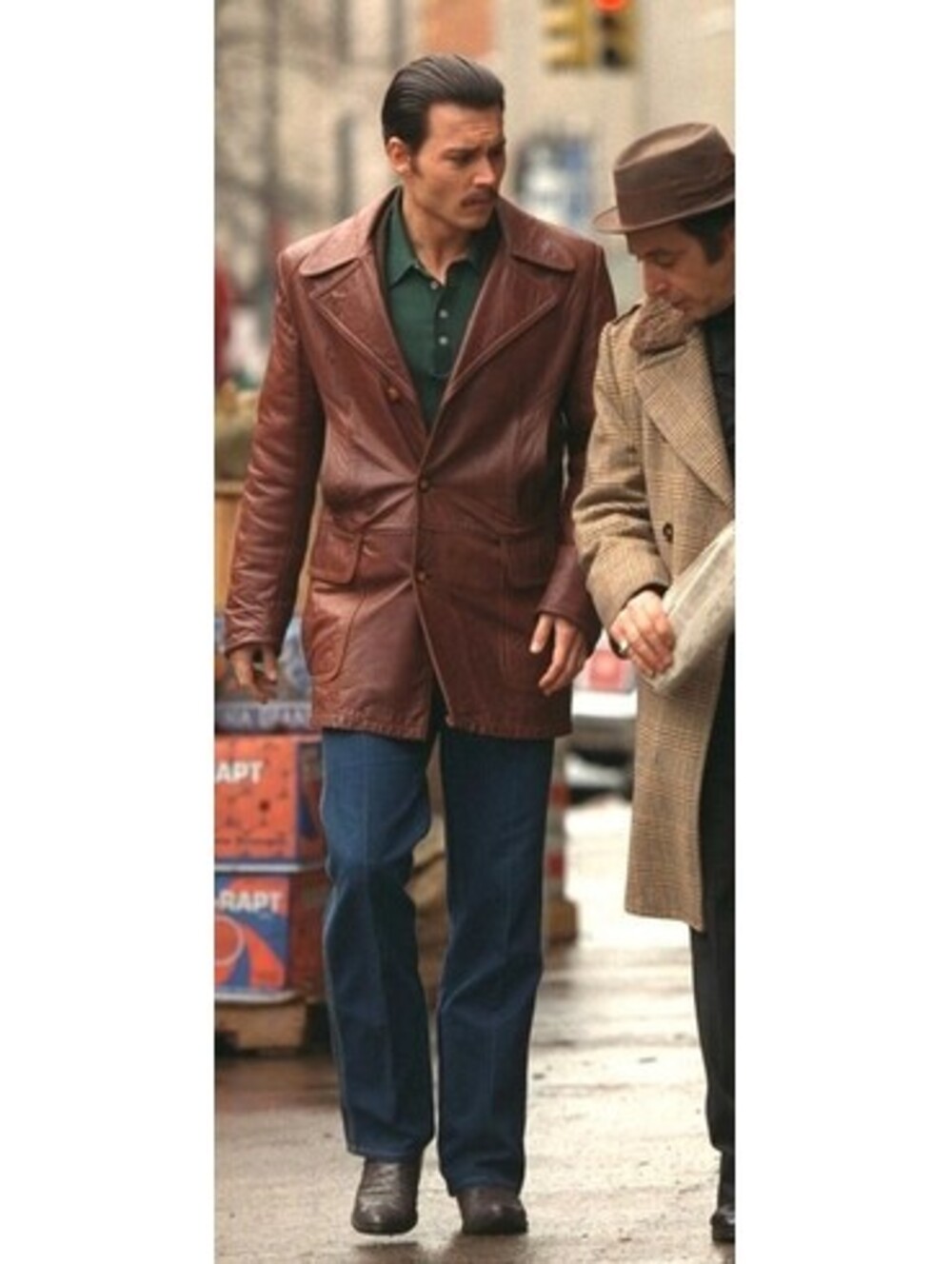 Vintage Leather Shop Collection Brown Leather Coat with Sherpa Lining Size 44 XL - Picture 7 of 7